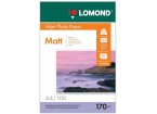 Фотобумага матовая, А4, 170 г/м2, двусторонняя, 100 листов, LOMOND,
