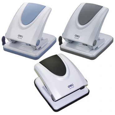 Дырокол до  35 листов с линейкой металлический, ассорти, 0126 Deli