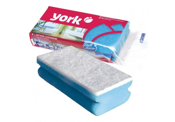 Губка для посуды York, санитарная, поролон с абразивным слоем, 13,5*7*4,3см, 1шт.