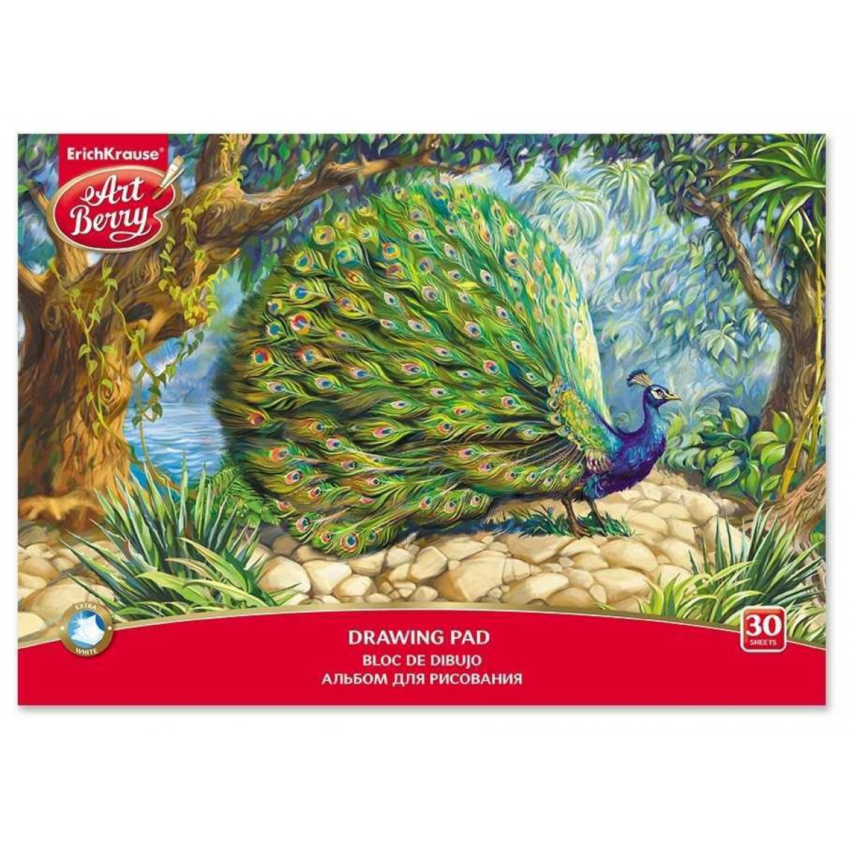 Альбом для рисования на клею ArtBerry® Экзотические птицы, А4, 30 листов