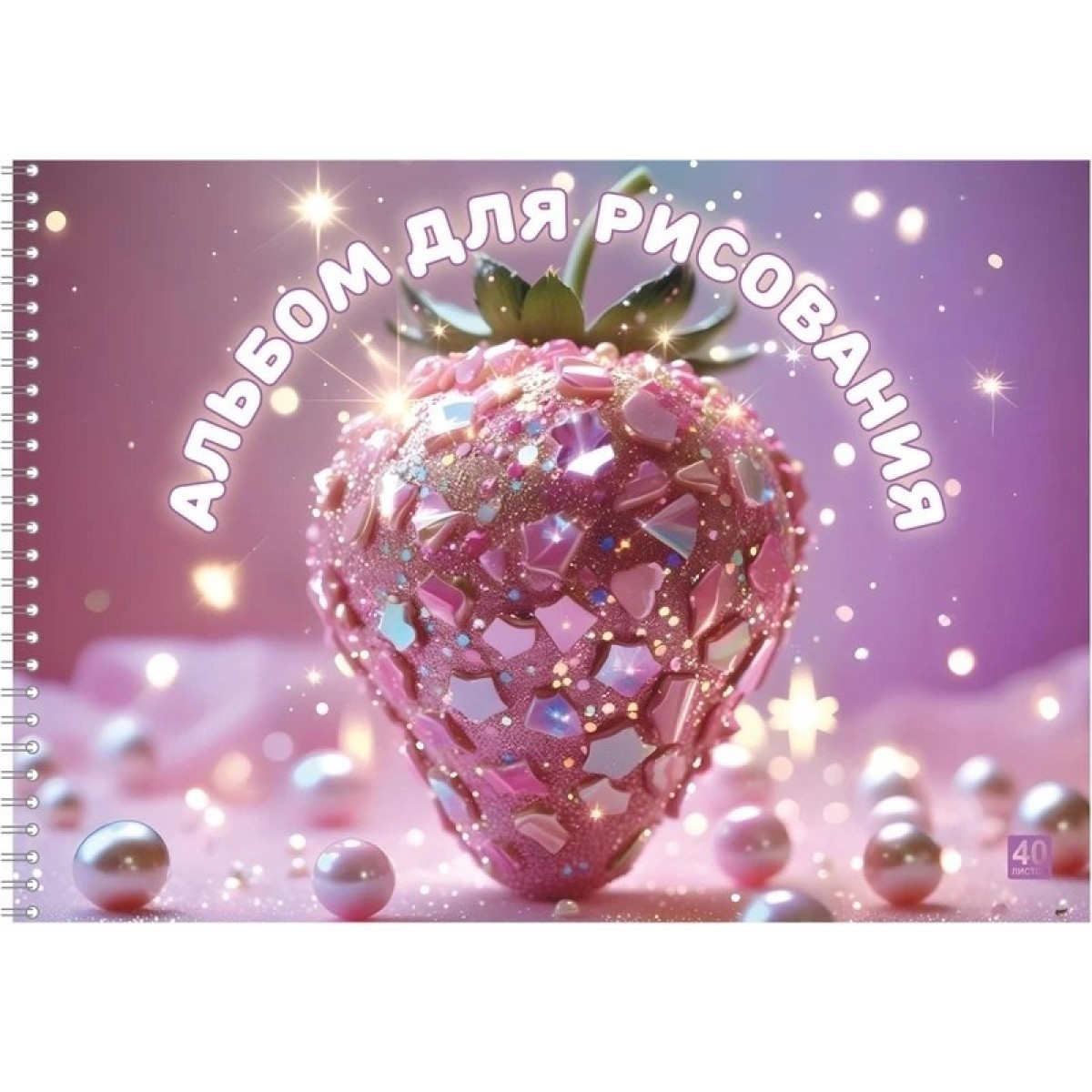 Альбом для рисования 40 л. на гребне Блеск!, выб. уф-лак, блок-офсет 100 г/м