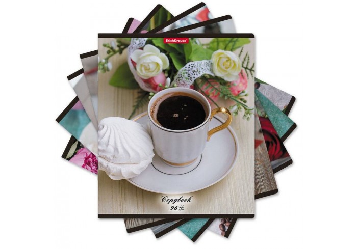 Тетрадь общая ErichKrause Coffee Break, 96 листов, клетка, матовая ламинация_MIX-PACK