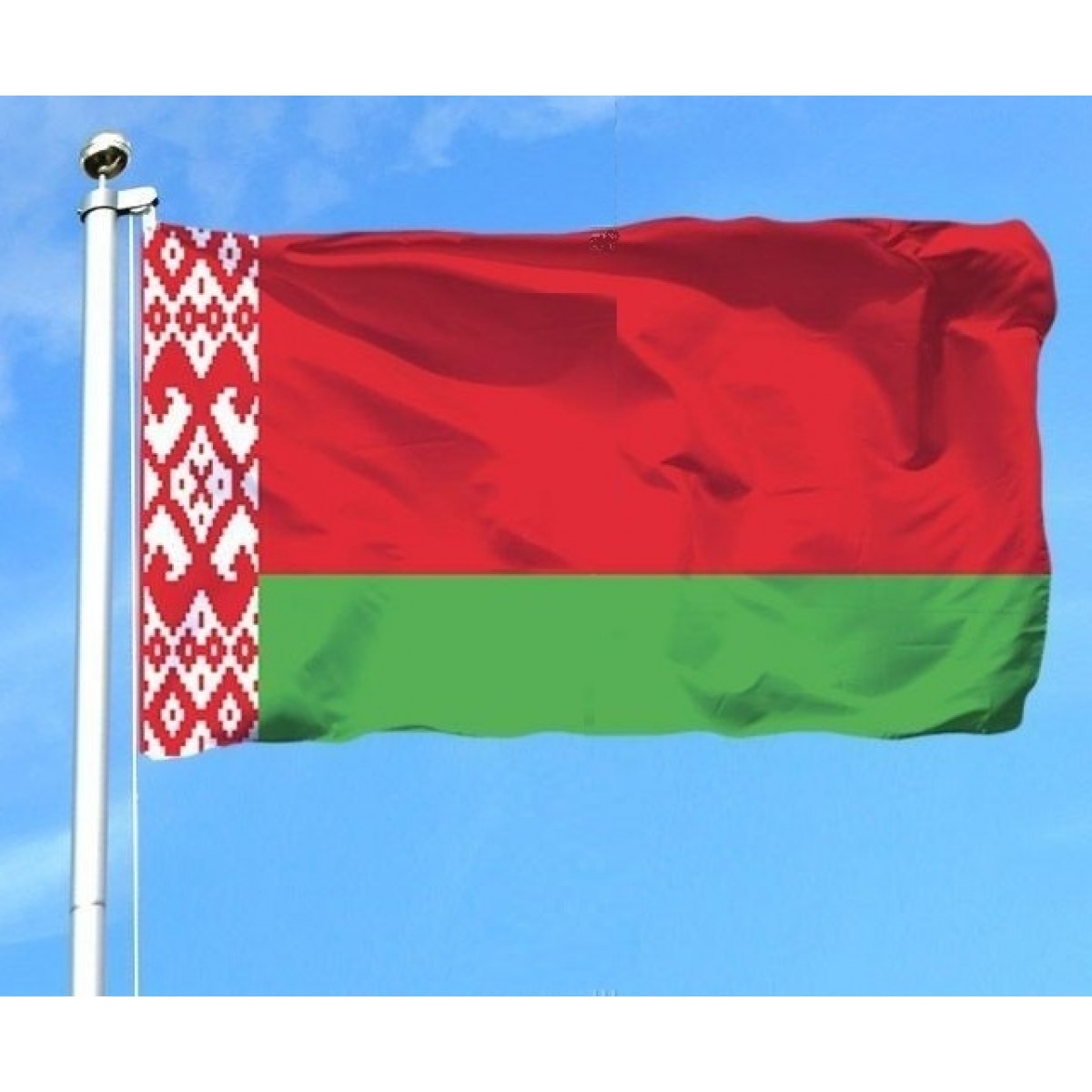 Флаг РБ. 100х200см. Шелковый сшивной для помещения и улицы (Беларусь)