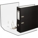 Папка-регистратор с арочн.механизмом, 90мм, черная, на корешке есть карман с этикеткой