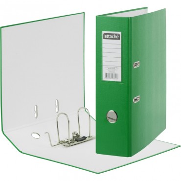 Папка-регистратор с арочн.механизмом, 90мм, зеленая, на корешке есть карман с этикеткой