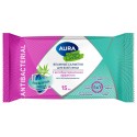 Салфетки влажные 15 шт., AURA Tropic Cocktail, c антибактериальным эффектом,