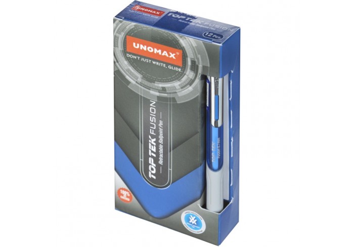 Ручка шариковая автомат. Unomax/Unimax TOP TEK FUSION, масляный, синий стержень, ассорти