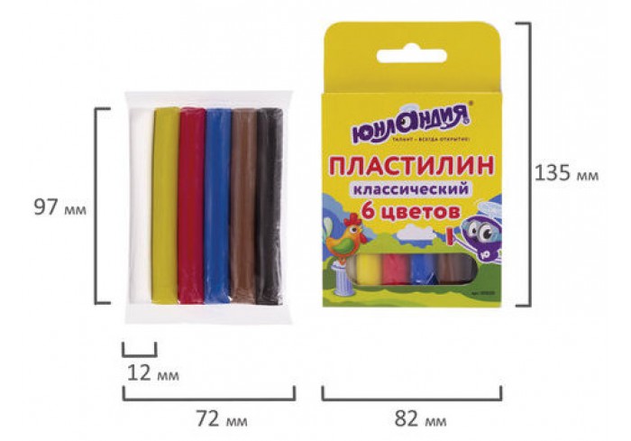 Пластилин классический ЮНЛАНДИЯ 