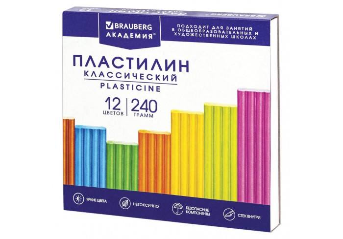 Пластилин классический BRAUBERG 
