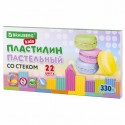 Пластилин классический пастельные цвета BRAUBERG KIDS, 22 цвета, 330 грамм, стек,