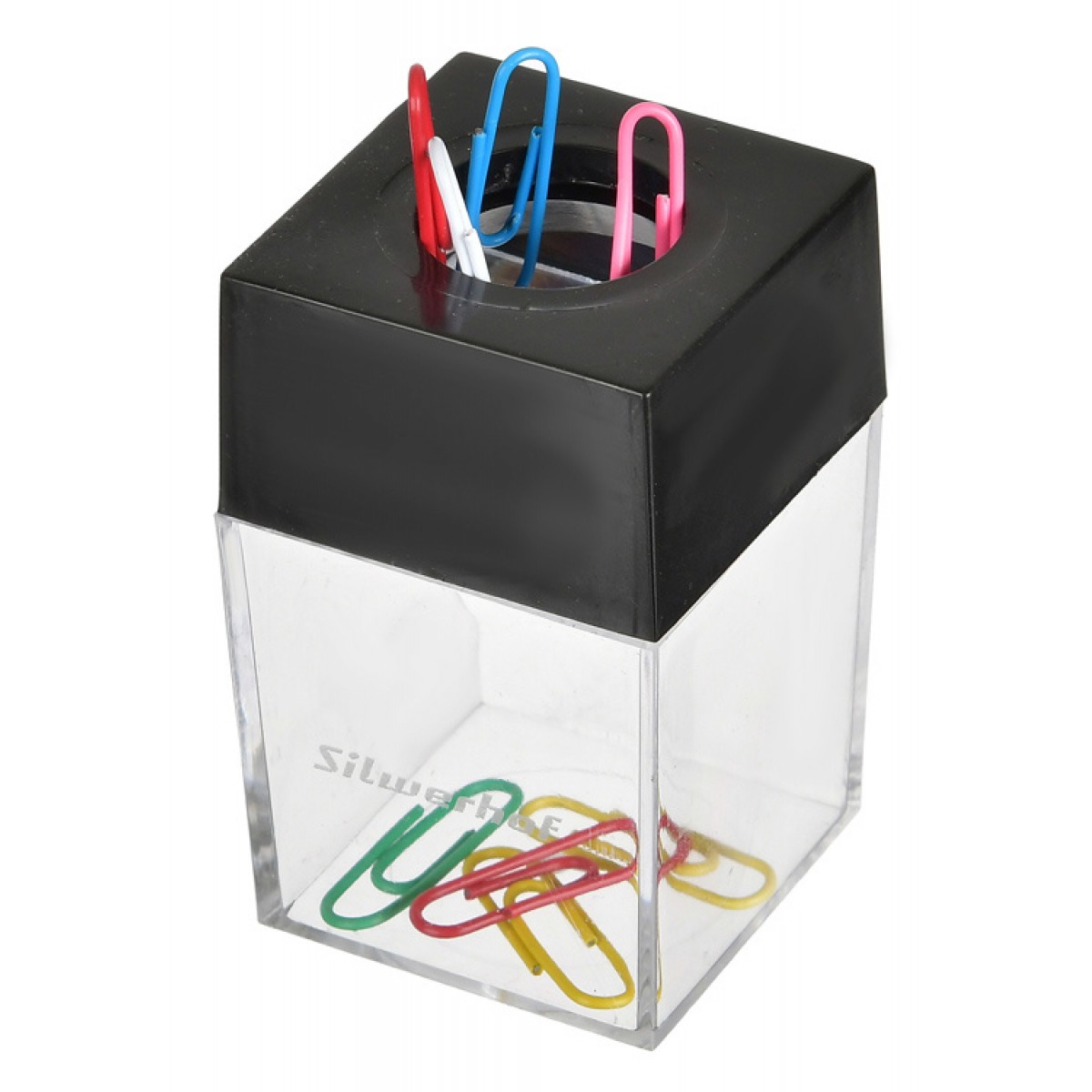 Скрепочница магнитная с наполнением, прозрачная Silwerhof 503001