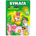 Цветная бумага А4 мелованная, 10листов 10 цветов, папка, HATBER ECO, 