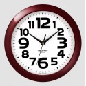 Часы настенные,  диаметр 290 мм, стекло минеральное, пластиковый обод, цвет-бордовый.