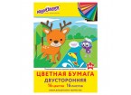 Цветная бумага А4 2-сторонняя офсетная, 16л., 16цветов, на скобе, ЮНЛАНДИЯ, 200х280 мм, 