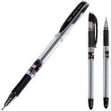 Ручка шар. XTRA-MILE, ЧЕРНЫЙ на масл.основе стерж, прозр.корпус, прорезин.областью захвата