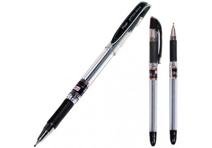 Ручка шар. XTRA-MILE, ЧЕРНЫЙ на масл.основе стерж, прозр.корпус, прорезин.областью захвата