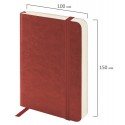 Ежедневник недатированный МАЛЫЙ 100х150мм А6 BRAUBERG под кожу,160л,коричнев