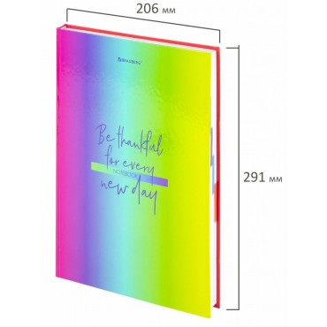 Блокнот (книга учета) (206х291 мм) А4, 160 л., твёрдый, блок 5 цветов, клетка, BRAUBERG, 