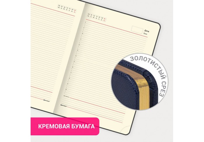 Ежедневник недатированный БОЛЬШОЙ ФОРМАТ 210х297мм А4, BRAUBERG Iguana, 160л, синий