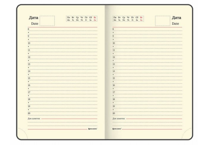 Ежедневник недатированный МАЛЫЙ ФОРМАТ 100x150мм А6 BRAUBERG Iguana под кожу, 160 л., розовый,