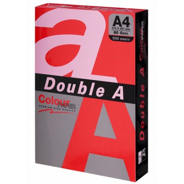 Бумага цветная DOUBLE A, А4, 80 г/м2, 500 л., интенсив, красная