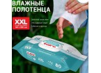 Полотенца влажные 80 шт., БОЛЬШИЕ XXL 16,5х25 см, с аллантоином и коллоидным серебром, LAIMA,