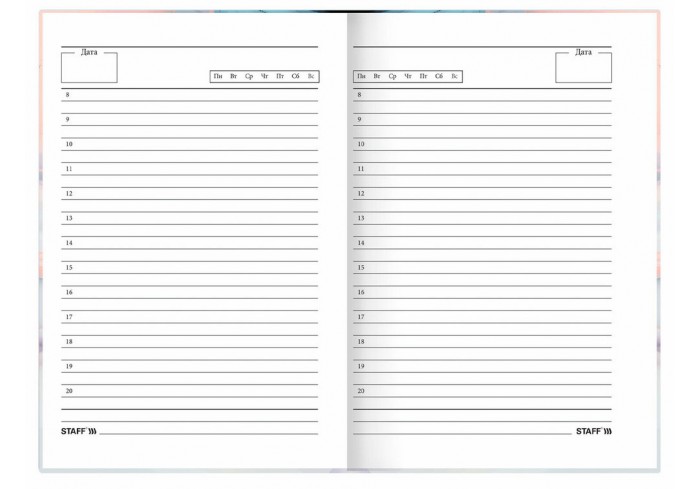 Ежедневник недатированный А5 145х215 мм, ламинированная обложка с фольгой, 160 л., STAFF, 