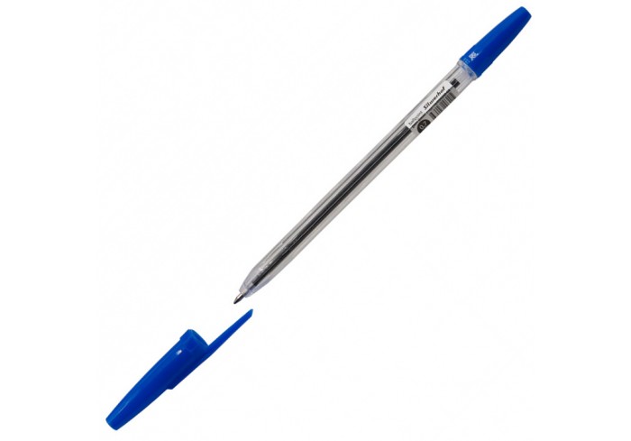 Ручка шариковая 0.7мм шестигр. прозрачный синие чернила Silwerhof BASIC (026200-02), стержень 136мм