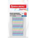 Закладки клейкие пастельные BRAUBERG PASTEL, 44х4 мм, 300 штук (15 блоков х 20 листов), 116683