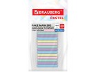 Закладки клейкие пастельные BRAUBERG PASTEL, 44х4 мм, 300 штук (15 блоков х 20 листов), 116683