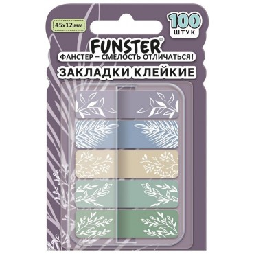 Закладки клейкие Z-сложения пластиковые FUNSTER
