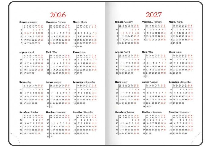 Ежедневник датированный 2026, А5, 138x213 мм, BRAUBERG 