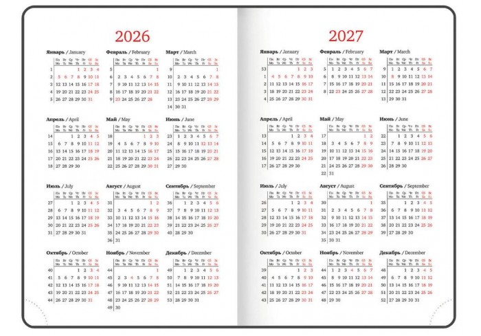 Ежедневник датированный 2026 А5 138x213 мм, BRAUBERG 