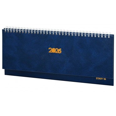 Планинг датированный 2026 300х130 мм, STAFF, гребень, обложка бумвинил, 64 л., синий,