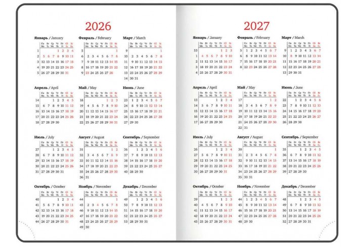 Ежедневник датированный 2026 А5 138х213 мм, BRAUBERG 