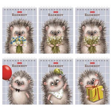 Блокнот МАЛЫЙ ФОРМАТ А6, 40 л., гребень, картон, клетка, HATBER, 