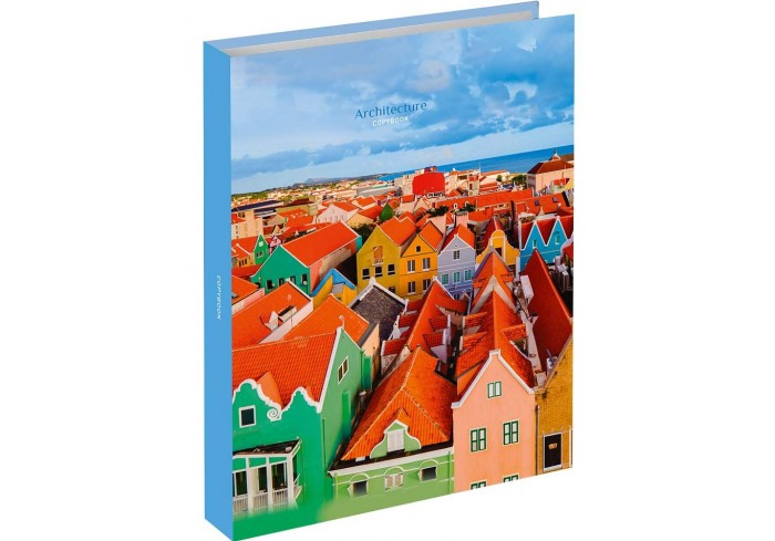 Тетрадь клетка А5 120л. ЯРКАЯ АРХИТЕКТУРА - 2 (на кольцах) твин-лак, холодная фольга