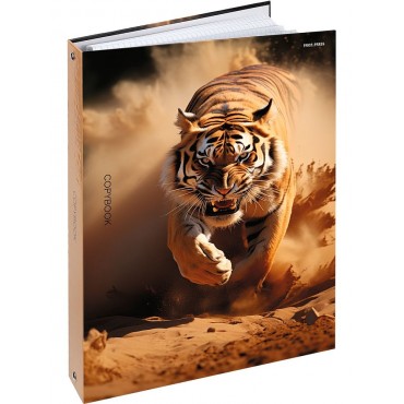 Тетрадь А4, на кольцах  клетка, 120л. ТИГР В ПУСТЫНЕ