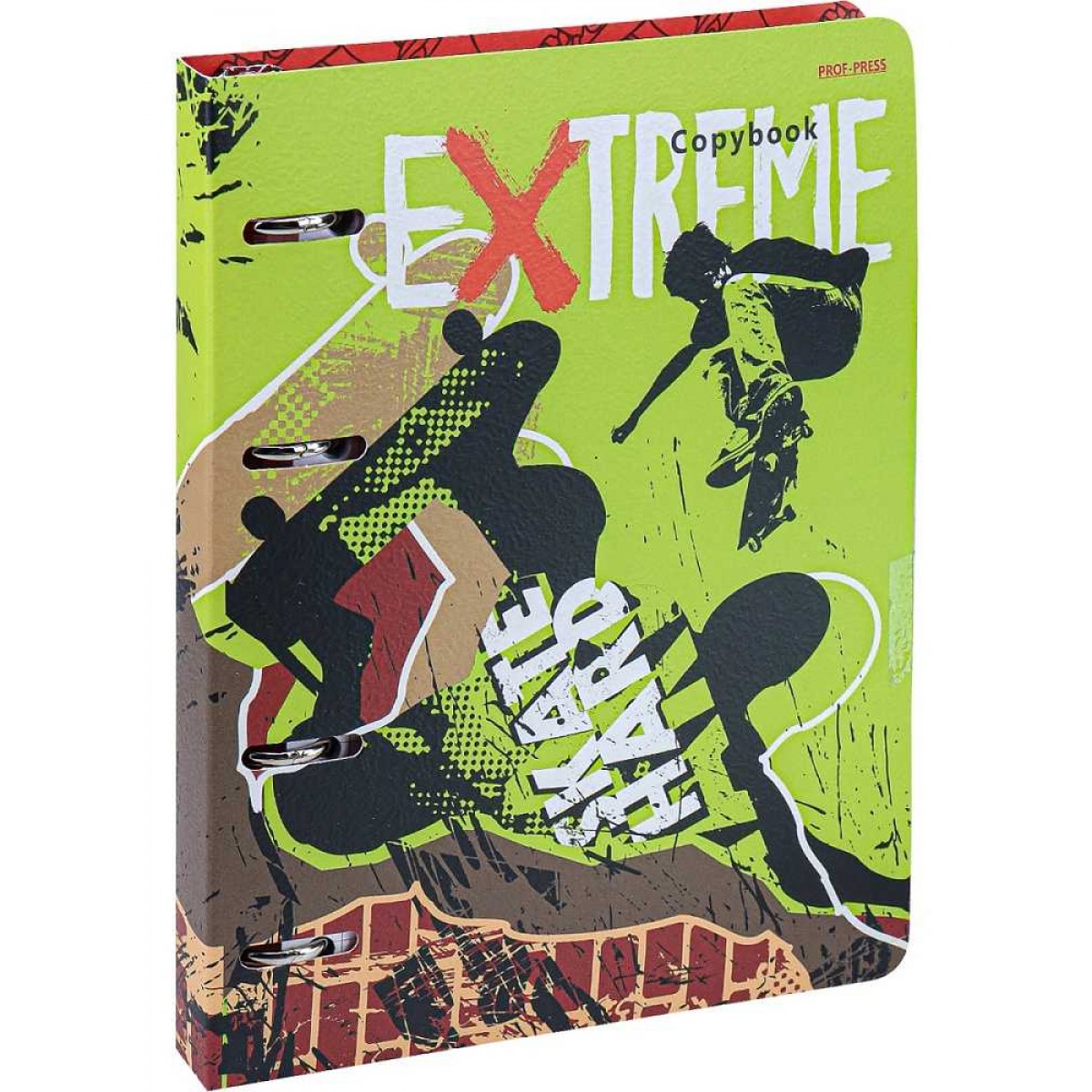 Тетрадь клетка А5 120л. ЭКСТРЕМАЛЬНЫЙ СПОРТ - 2, на кольцах, с перфорац, интегр. Обложка 4+4 мат. ла