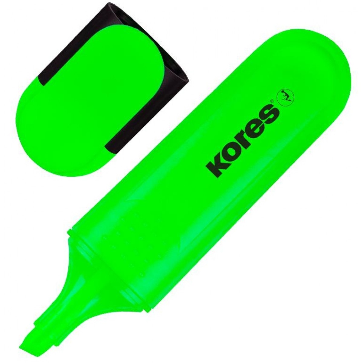 Маркер текстовыделитель Kores BRIGHT LINER PLUS, скош нак, 0.5-5 мм,зелен,,36105