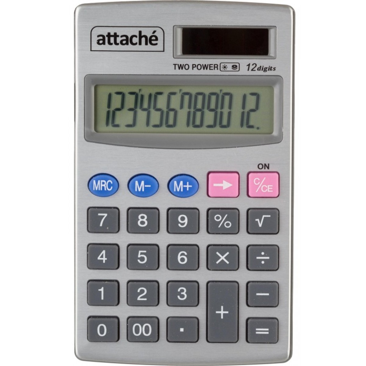 Калькулятор карманный Attache ATC-333-12P 12-ти разрядный серебристый