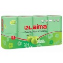 Бумага туалетная бытовая, спайка 8 шт., 2-х слойная, (8х19 м), LAIMA, аромат яблока,