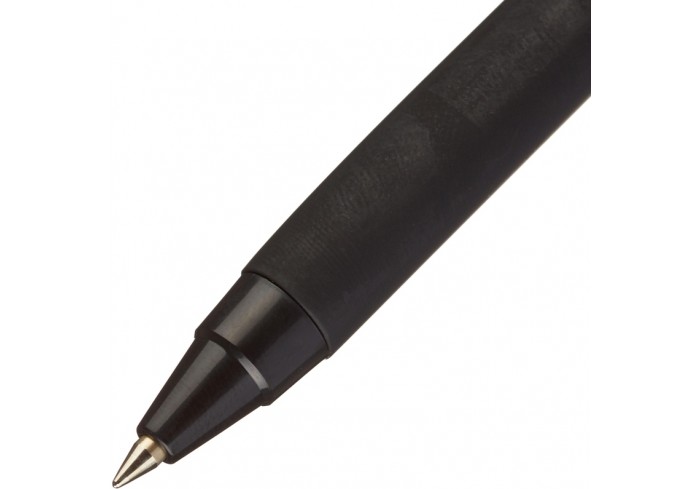 Ручка шариковая автомат. Attache синяя, 0,3/0,5мм, прорезиненный черный корпус, резин. манжетка, 107