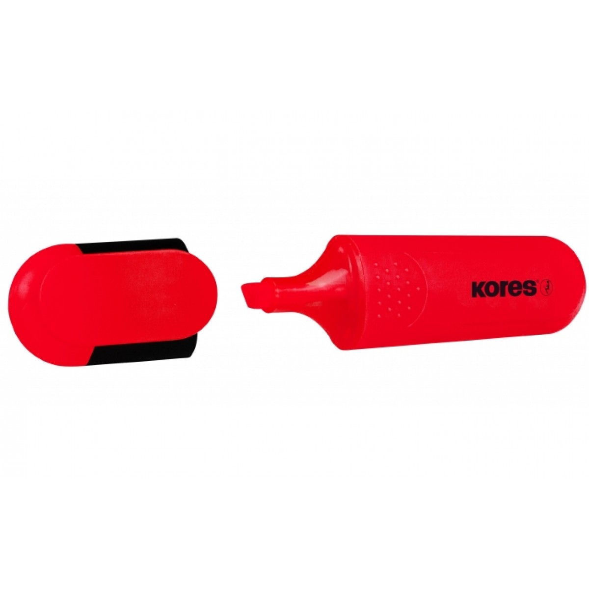 Маркер текстовыделитель Kores BRIGHT LINER PLUS,скош након, 0,5-5 мм, красн,36107