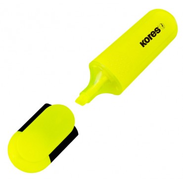 Маркер текстовыделитель Kores BRIGHT LINER PLUS, скош након, 0,5-5 мм, желт, Чехия 36101