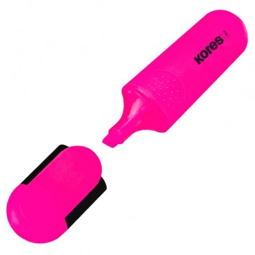 Маркер текстовыделитель Kores BRIGHT LINER PLUS, скош након, 0,5-5мм, розов,36102
