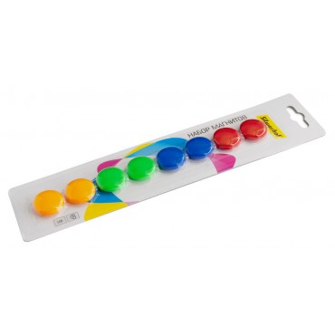 Магниты для досок пластик ассорти d 20мм круглый (упак.:8шт) Silwerhof Classic