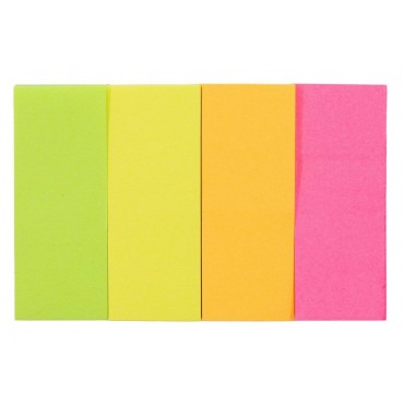 Закладки бумажные с клеевым краем, 20х50 мм, 4 цвета по 40 листов, неон, Workmate