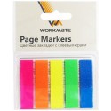 Закладки клейкие Workmate пластиковые, 12х45 мм, 5 неоновых цветов по 25 листов