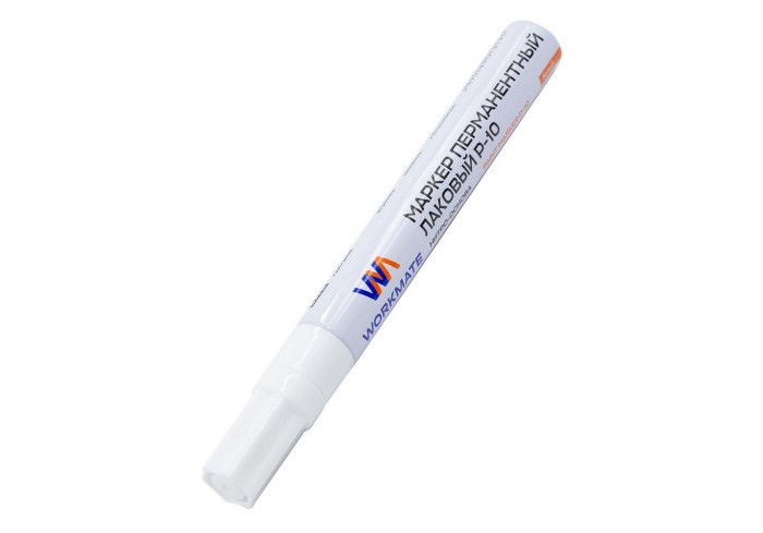 Маркер лаковый P-10 белый, на нитро-основе, круглый наконечник, 2-4 мм Workmate